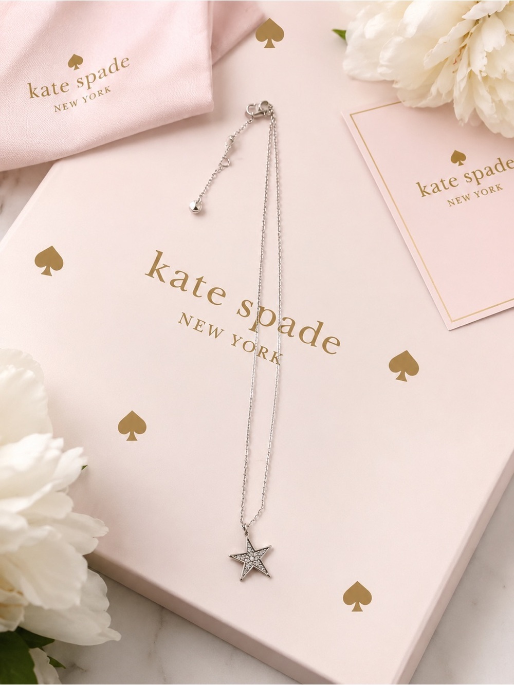 Kate Spade New York Dainty Sparkling Star Pendant Necklace – Silver Tone
